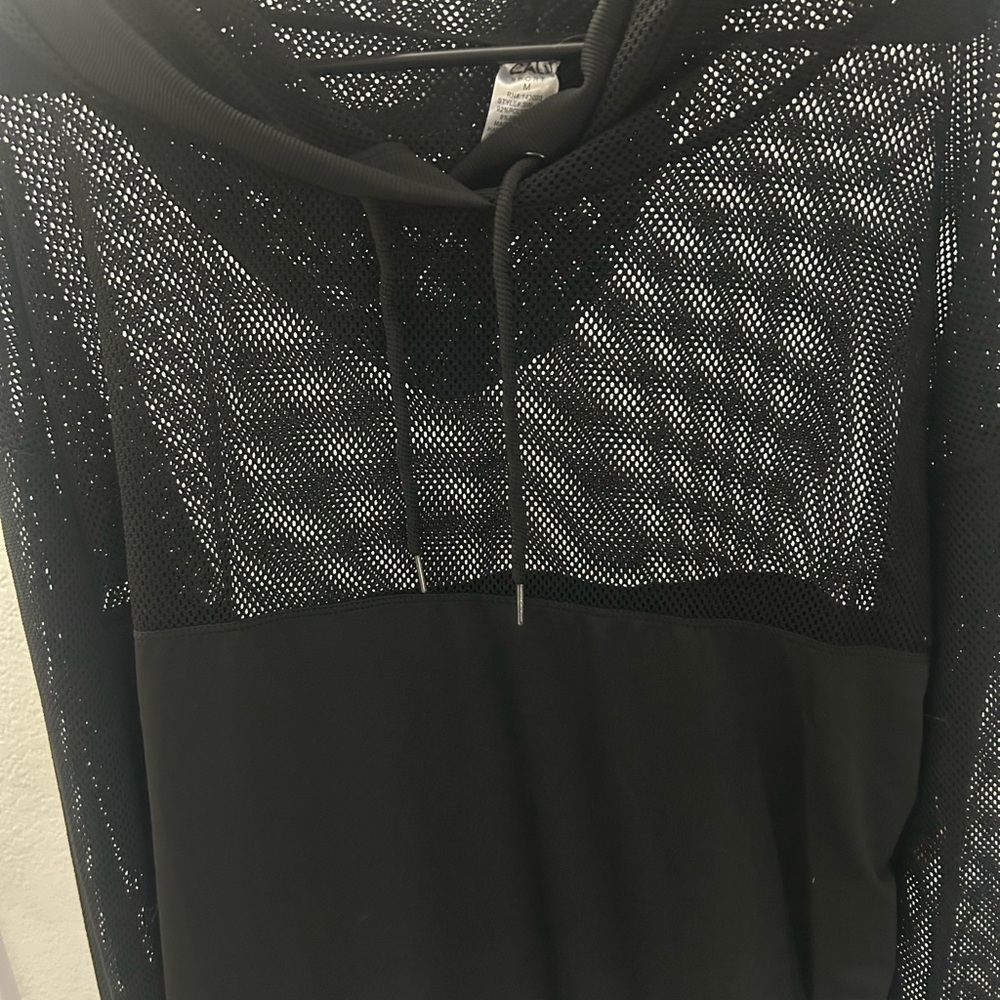 Black Mesh Athletic Hoodie